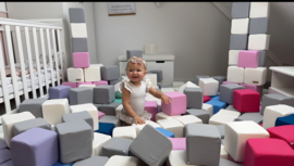 Soft Play Foam Blokken set 45 stuks wit-grijs | grote speelblokken | baby speelgoed | foamblokken | bouwblokken | Soft play speelgoed | schuimblokken