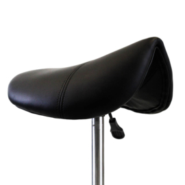 Zadelkruk op wielen kleur zwart met gasveer 46 -62 cm - tabouret verstelbaar - kappersstoel - knipkruk - kapperskruk - kappersfiets - Ergonomisch - Ponyseats