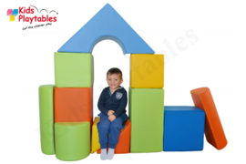 Zachte Soft Play Foam Blokken set 11 stuks paars-grijs-wit | grote speelblokken | baby speelgoed | foamblokken | reuze bouwblokken | Soft play speelgoed | schuimblokken