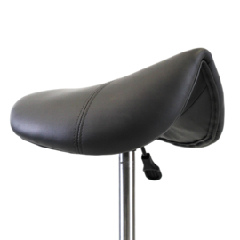 Zadelkruk op wielen kleur grijs met gasveer 46 -62 cm - tabouret verstelbaar - kappersstoel - knipkruk - kapperskruk - kappersfiets - Ergonomisch - Ponyseats