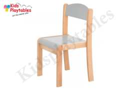 Tamara - Houten Stapelbare stoel Grijs pastel, stapelstoel