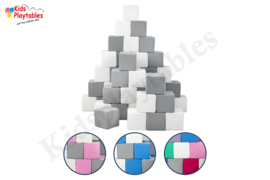 Soft Play Foam Blokken set 45 stuks wit-roze | grote speelblokken | baby speelgoed | foamblokken | bouwblokken | Soft play speelgoed | schuimblokken