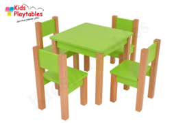 Set Kinderstoeltje 2x hout kleur groen | zithoogte 28 cm | kinderzetel | Houten stoeltje voor kinderen | stoel kind | Peuterstoeltje