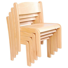 Tamara - Houten Stapelbare stoel Groen, stapelstoel