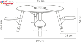 4-zits Kinderspeeltafel Tavi Geel/grijs