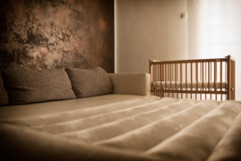 Tissi Ledikant Bedkant blanke lak 90x40 cm | Co sleeper | Baby bed | Peuterbed | Kinderbed | Wieg | Bijzetbed | Kinderkamer | Kinderopvang
