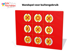 Wandspel voor buiten Boter kaas en eieren rood