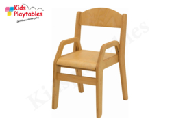 Houten Stapelbare HPL stoel met armleuningen , stapelstoel, kinderstoeltje Tamara klassiek 4 | kinderopvang en BSO