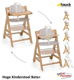Hoge Kinderstoel Hauck Beta Plus Blank gelakt