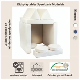 Kiddy Speelbank kind Wit | Kinderbank modulair peuter | Kinderstoel | Kinderfauteuil | Play Couch | Kinderzetel | Bankje | Montessori speelgoed, Kindersofa | Slaapbank