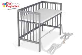 SÄMANN Co Sleeper Grijs | Ledikant Bedkant | Baby bed | Peuterbed | aanschuifbed | kinderbed | Wieg | Bijzetbed | Kinderkamer | Kinderopvang
