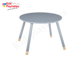 Kindertafel rond kleur grijs - Speeltafel Rond - houten Kindertafel - Kleurtafel / activiteitentafel/ knutseltafel / tekentafel - kinderzetel - kinderstoel - kindertafel en stoeltjes