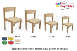 Tamara - Houten Stapelbare stoel Naturel, stapelstoel