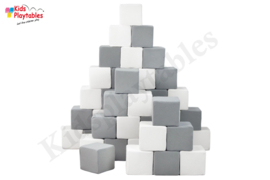 Soft Play Foam Blokken set 45 stuks grijs-blauw | grote speelblokken | baby speelgoed | foamblokken | bouwblokken | Soft play speelgoed | schuimblokken