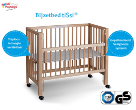 Tissi Ledikant Bedkant blanke lak 90x40 cm | Co sleeper | Baby bed | Peuterbed | Kinderbed | Wieg | Bijzetbed | Kinderkamer | Kinderopvang
