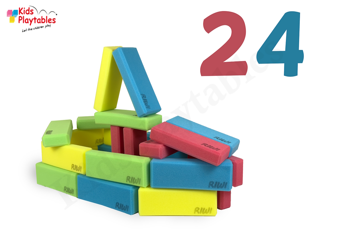 RIWI Zachte Mini Bouwblokken Set van 24 stuks