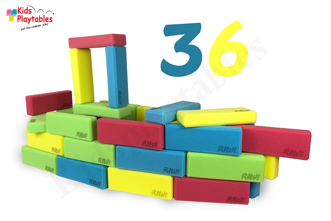 RIWI Zachte Mini Bouwblokken Set van 36 stuks
