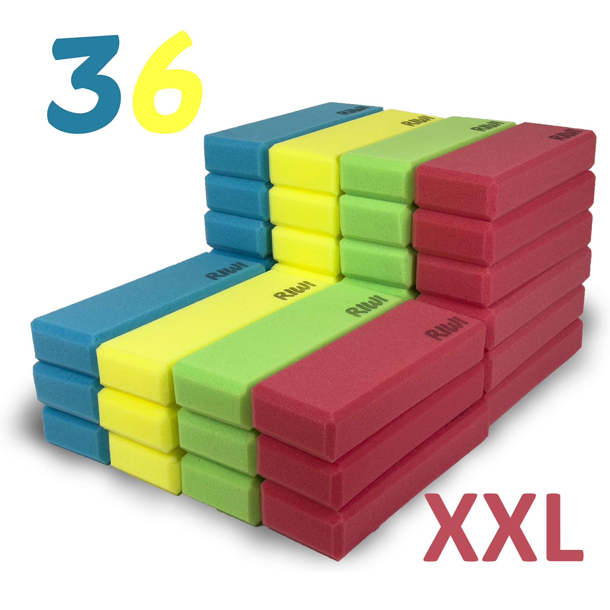 RIWI XXL Bouwblokken Set van 36 stuks | Zachte Speelblokken