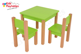 Set Kinderstoeltje 2x hout kleur groen | zithoogte 28 cm | kinderzetel | Houten stoeltje voor kinderen | stoel kind | Peuterstoeltje