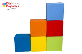 Zachte Reuze Foam Softplay Speelblokken set van 6 stuks Creme wit