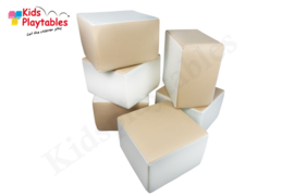 Zachte Reuze Foam Softplay Speelblokken set van 6 stuks Creme wit