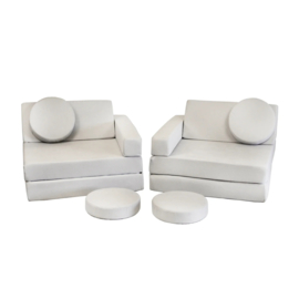 Kiddy Speelbank kind Grijs | Kinderbank modulair peuter |Kinderfauteuil | Play Couch | Kinderzetel | Bankje | Montessori speelgoed, Kindersofa