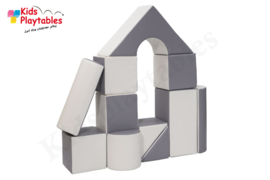 Zachte Soft Play Foam Blokken set 11 stuks Creme-Wit | grote speelblokken | baby speelgoed | foamblokken | reuze bouwblokken | Soft play speelgoed | schuimblokken