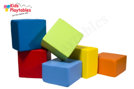 Zachte Reuze Foam Softplay Speelblokken set van 6 stuks Creme wit