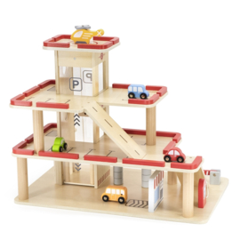 Houten Parkeergarage met Lift en Auto’s – Duurzaam Speelgoed van Hout