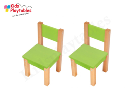 Set Kinderstoeltje 2x hout kleur groen | zithoogte 28 cm | kinderzetel | Houten stoeltje voor kinderen | stoel kind | Peuterstoeltje