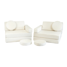 Kiddy Speelbank kind Wit | Kinderbank modulair peuter |Kinderfauteuil | Play Couch | Kinderzetel | Bankje | Montessori speelgoed, Kindersofa