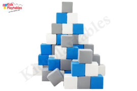 Soft Play Foam Blokken set 45 stuks grijs-blauw | grote speelblokken | baby speelgoed | foamblokken | bouwblokken | Soft play speelgoed | schuimblokken