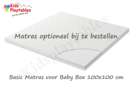 SÄMANN® inklapbare Baby box 100x100 kleur Wit met een in hoogte Verstelbare bodem | opvouwbare box | inklapbare box | Kinderbox | Baby-box Met Wielen