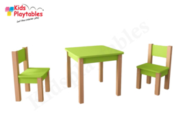 Set Kinderstoeltje 2x hout kleur groen | zithoogte 28 cm | kinderzetel | Houten stoeltje voor kinderen | stoel kind | Peuterstoeltje