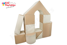 Zachte Soft Play Foam Blokken set 11 stuks Creme-Wit | grote speelblokken | baby speelgoed | foamblokken | reuze bouwblokken | Soft play speelgoed | schuimblokken