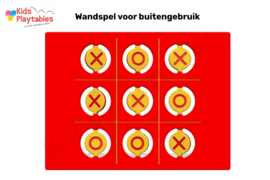 Wandspel voor buiten Boter kaas en eieren rood