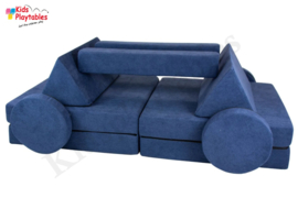 Kiddy Speelbank kind Blauw | Kinderbank modulair peuter | Kinderstoel | Kinderfauteuil | Play Couch | Kinderzetel | Bankje | Montessori speelgoed, Kindersofa | Slaapbank