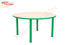 Ronde groepstafel doorsnede 90 cm met metalen poten in 5 kleuren