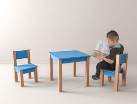 Houten HPL stoel kleur blauw | zithoogte 28 cm | kinderzetel | Houten kinderstoeltje voor kinderen | stoel kind | Peuterstoeltje