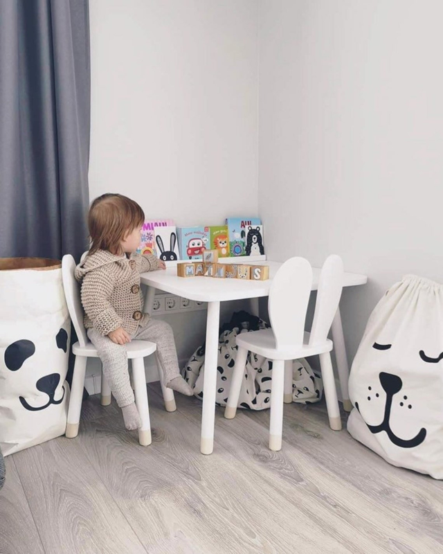 Kindertafel konijnenoren stoeltje - Kidsplaytables