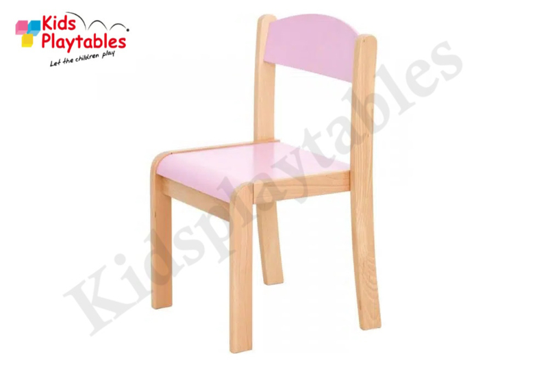 Tamara - Houten Stapelbare stoel Roze pastel, stapelstoel