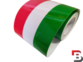Italiaanse vlag striping op rol (15cm breed)