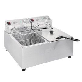 DUBBELE FRITEUSE 2X5L 2800W MET TIMER