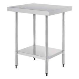 RVS WERKTAFEL ZONDER ACHTEROPSTAND 60CM DIEP Afmeting: 90(h)x60(b)x60(d)cm