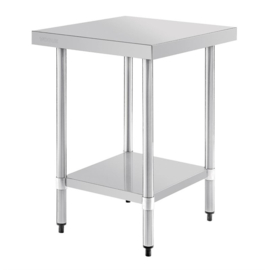 RVS WERKTAFEL ZONDER ACHTEROPSTAND 60CM DIEP  Afmeting: 90(h)x150(b)x60(d)cm