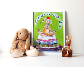 A3 poster 'Yoga konijn' (ingelijst)