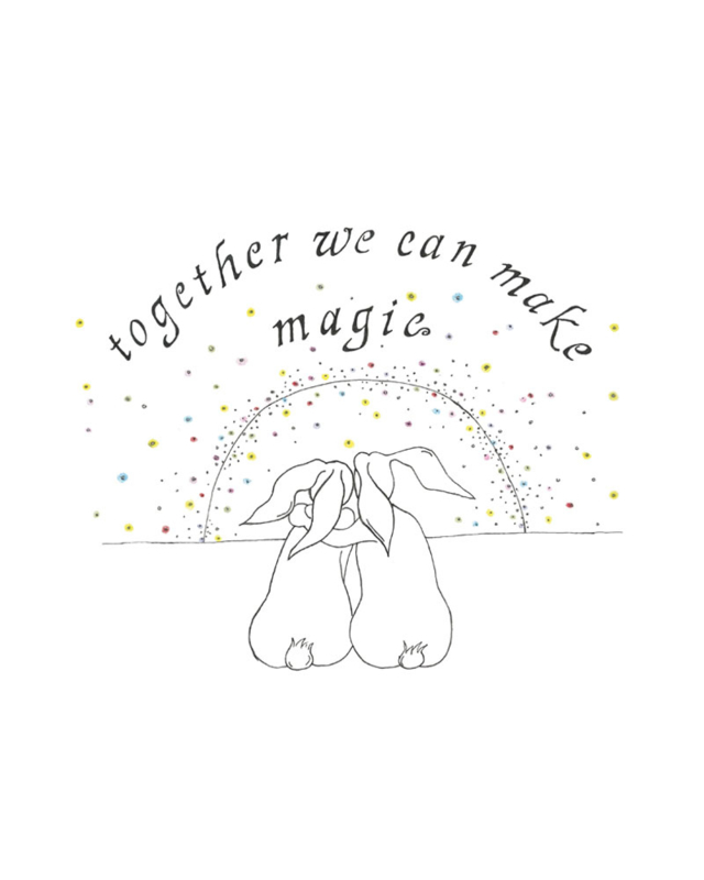 Wenskaart 'Together we can make magic'