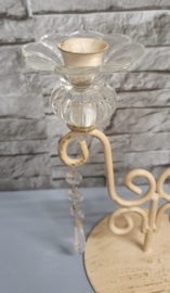 Vintage kandelaar of kaarsenstander met pegels
