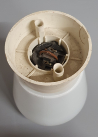 Vintage plafonnière of plafondlamp van wit glas