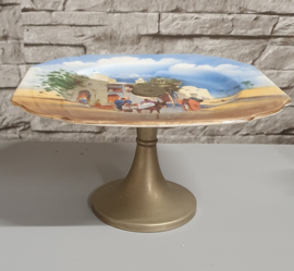 Brocante Engelse bonbonschaal op poot